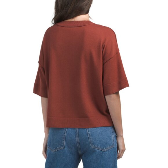 CYRUS Russet Elbow Sleeve Raglan Sweater - Picture 2 of 2